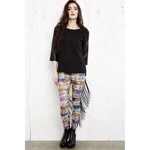 Urban Outfitters {Bitching & Junk Food} Denaro Fringe Leggings